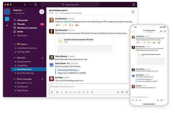 slack chatting app